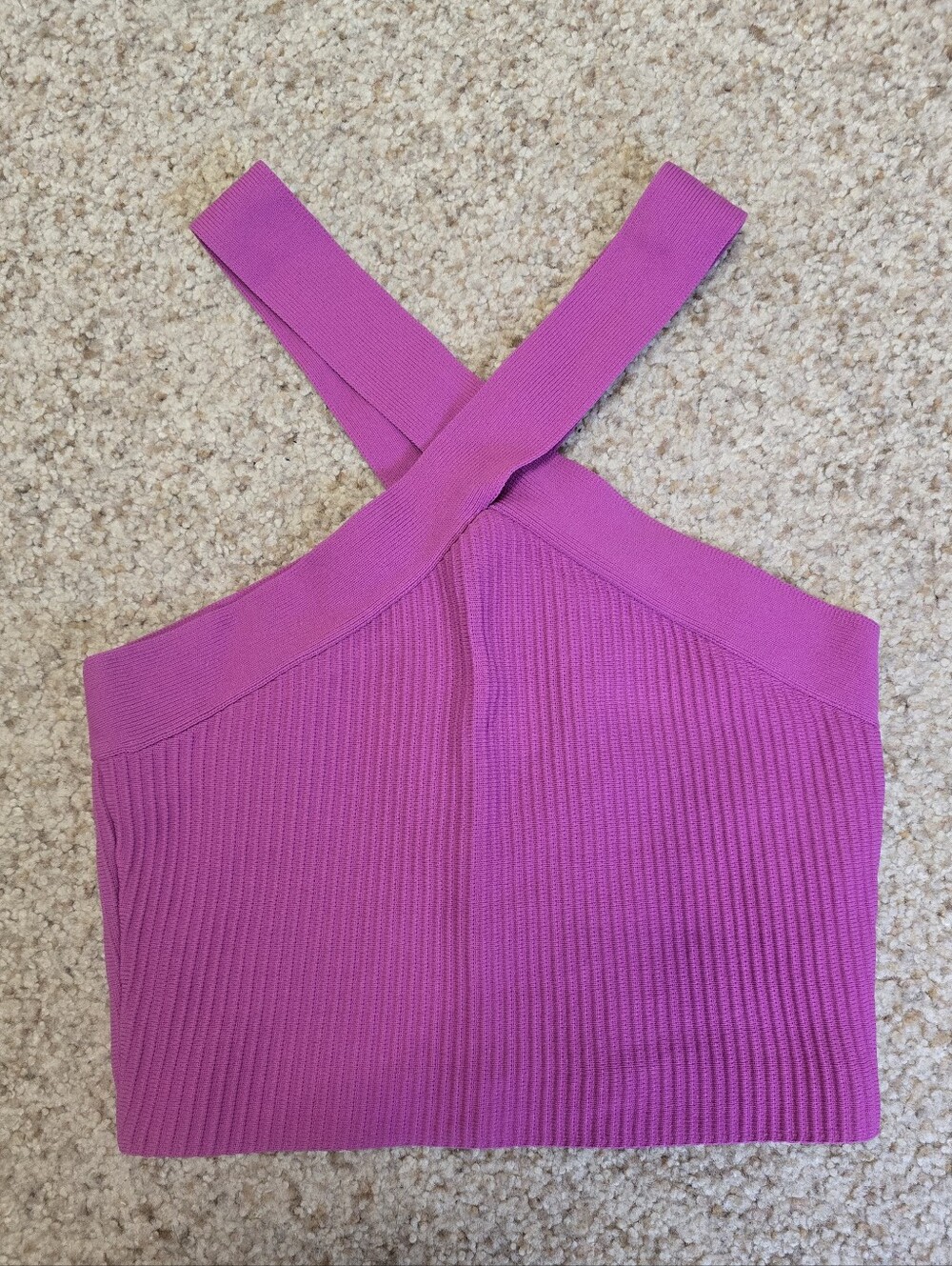 Sincerely Jules Magenta Ribbed Crossback Tank - size Small